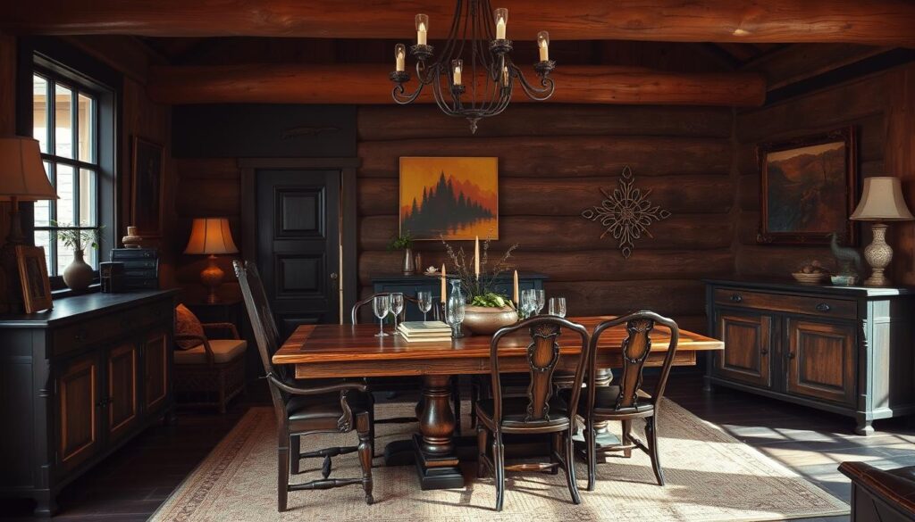 Rustic Wood Furniture with Dark Finishes
